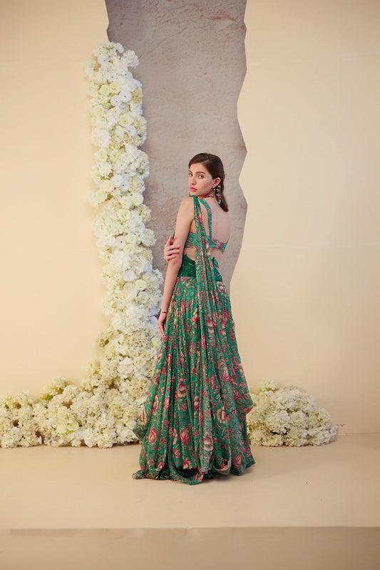 Embrald Jardin Draped Skirt Set