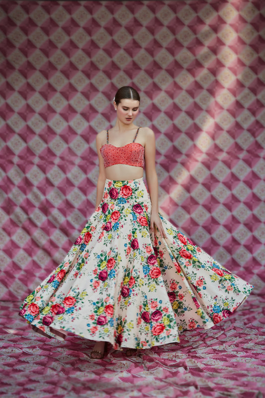 The Red Rose Lehenga