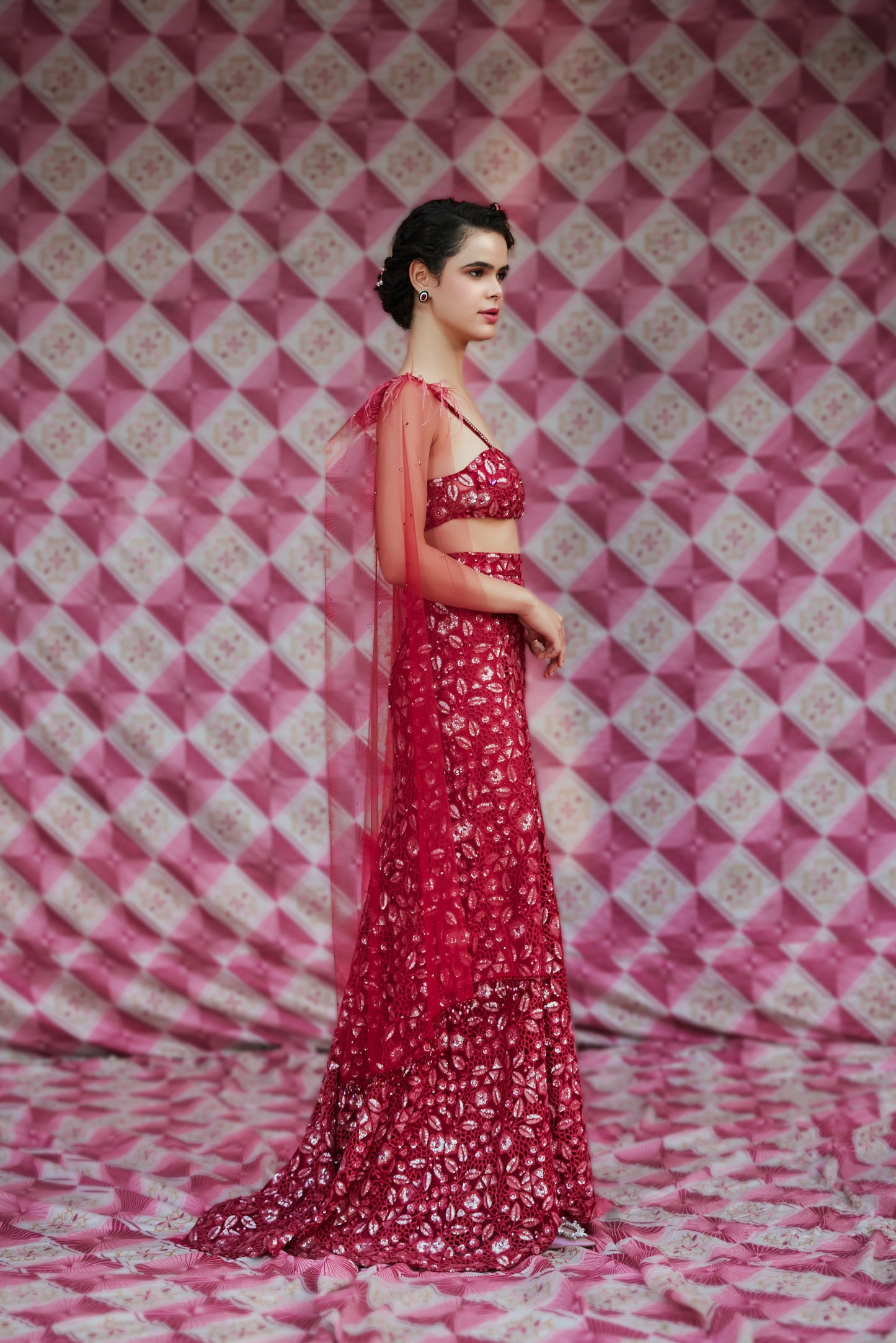 The Burgundy Lehenga