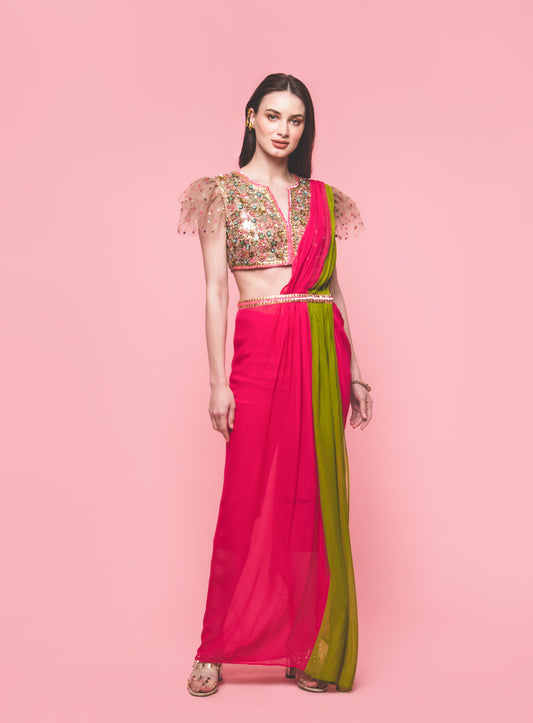 The Bubblegum Saree