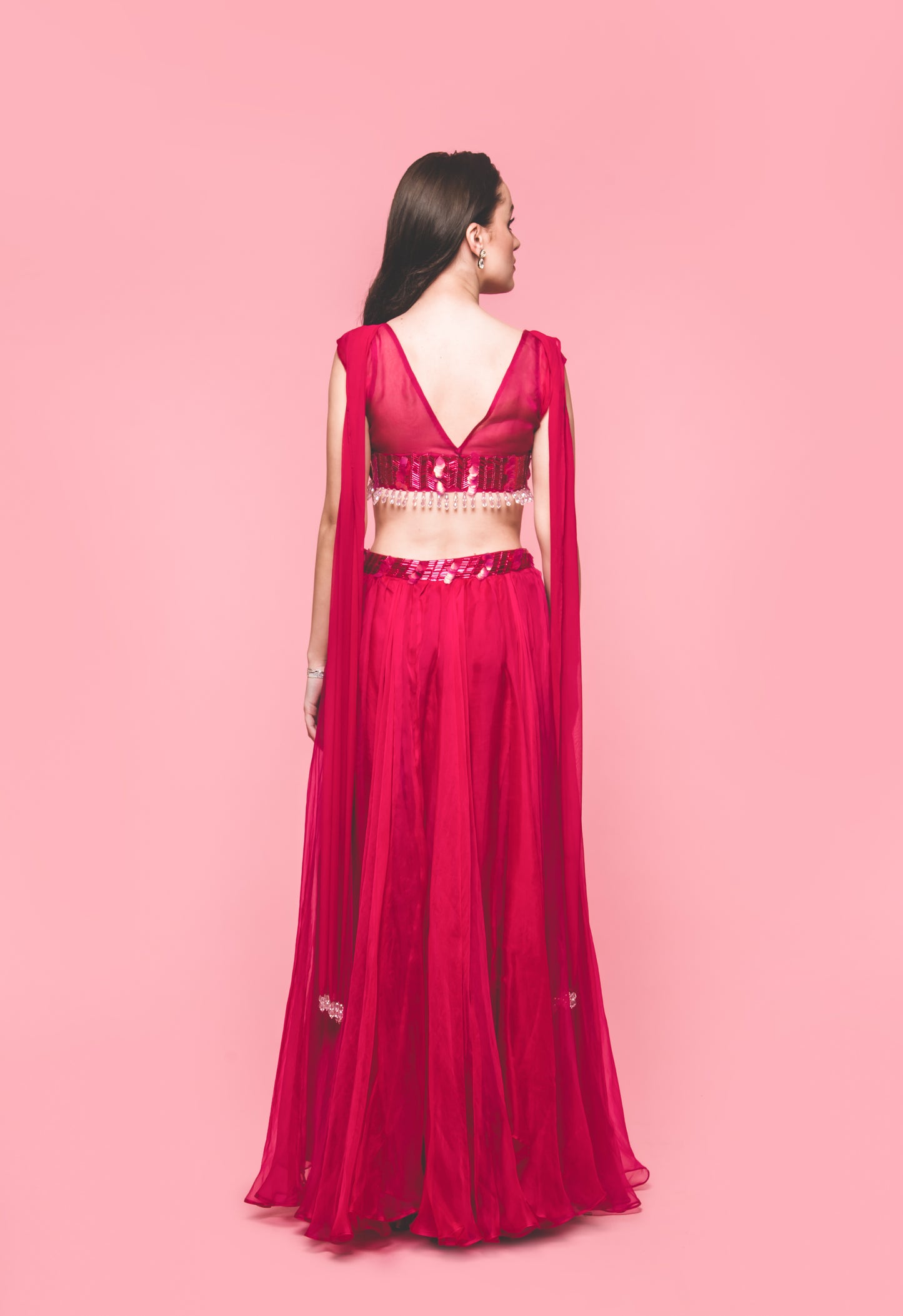 The Cranberry Swirl Lehenga