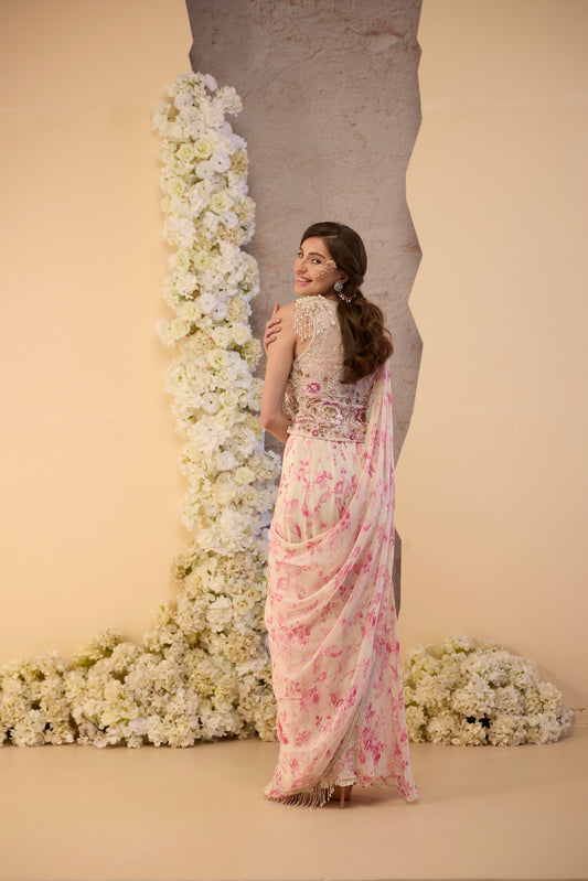 The Noor Blossom Drape Saree