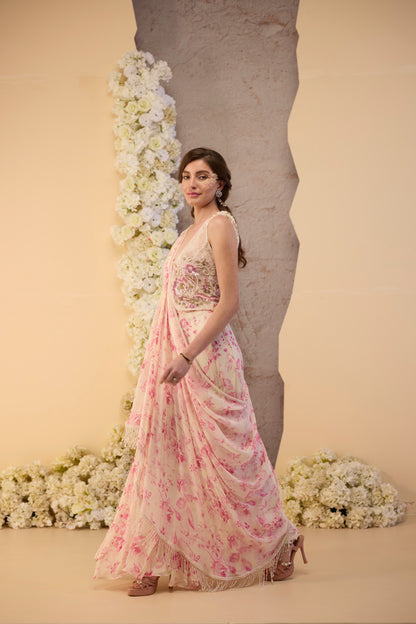 The Noor Blossom Drape Saree