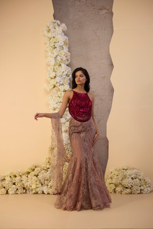 The Merlot Lehenga Set