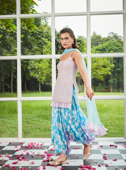 The Aquin Salwar Set in lilac