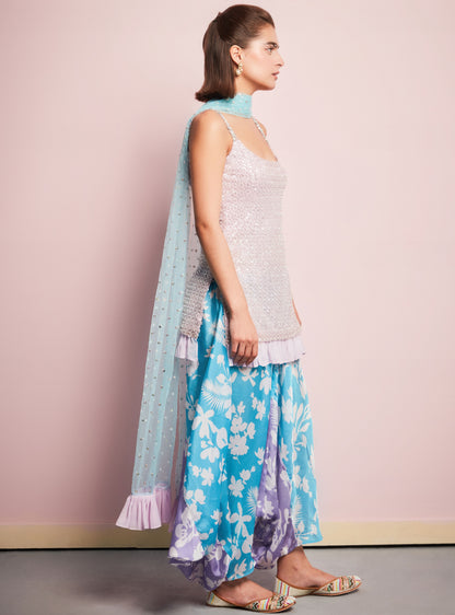 The Aquin Salwar Set in lilac