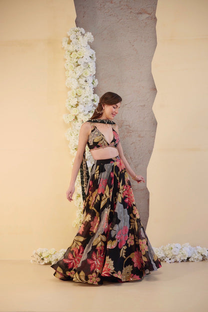 The Noir Rose Lehenga Set