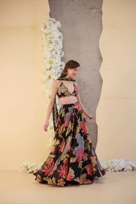 The Noir Rose Lehenga Set