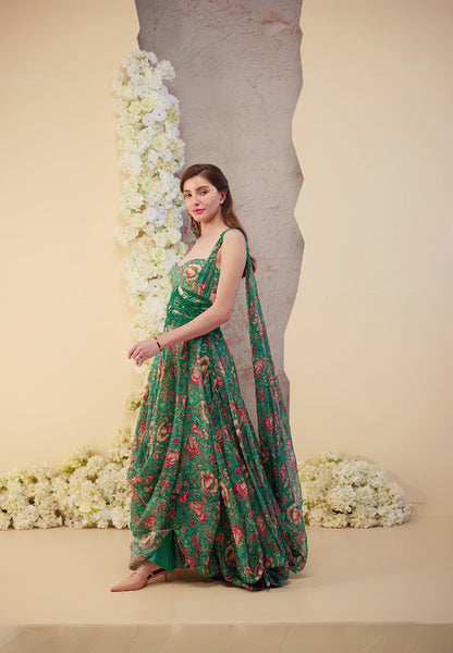 Embrald Jardin Draped Skirt Set