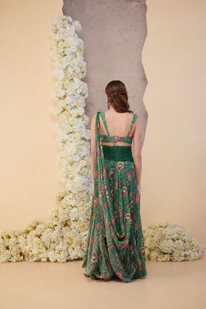 Embrald Jardin Draped Skirt Set