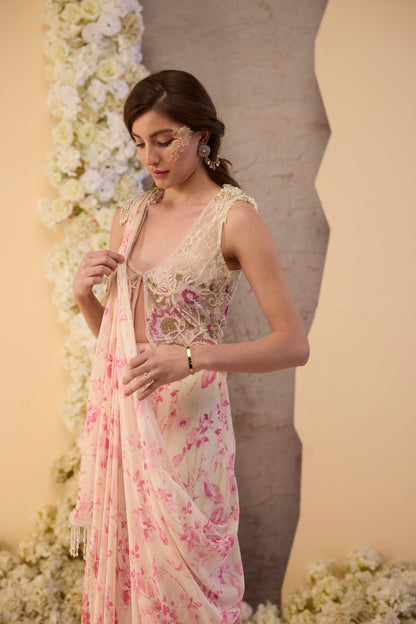 The Noor Blossom Drape Saree