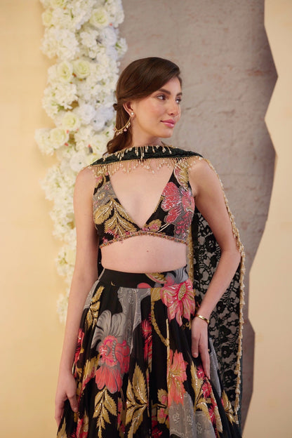 The Noir Rose Lehenga Set