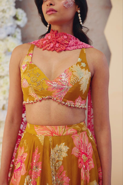 The Amber Bloom Lehenga Set