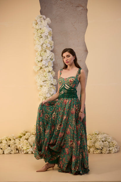 Embrald Jardin Draped Skirt Set