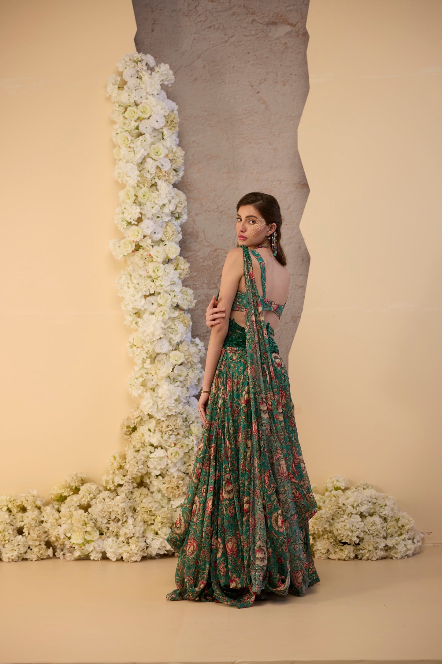 Embrald Jardin Draped Skirt Set