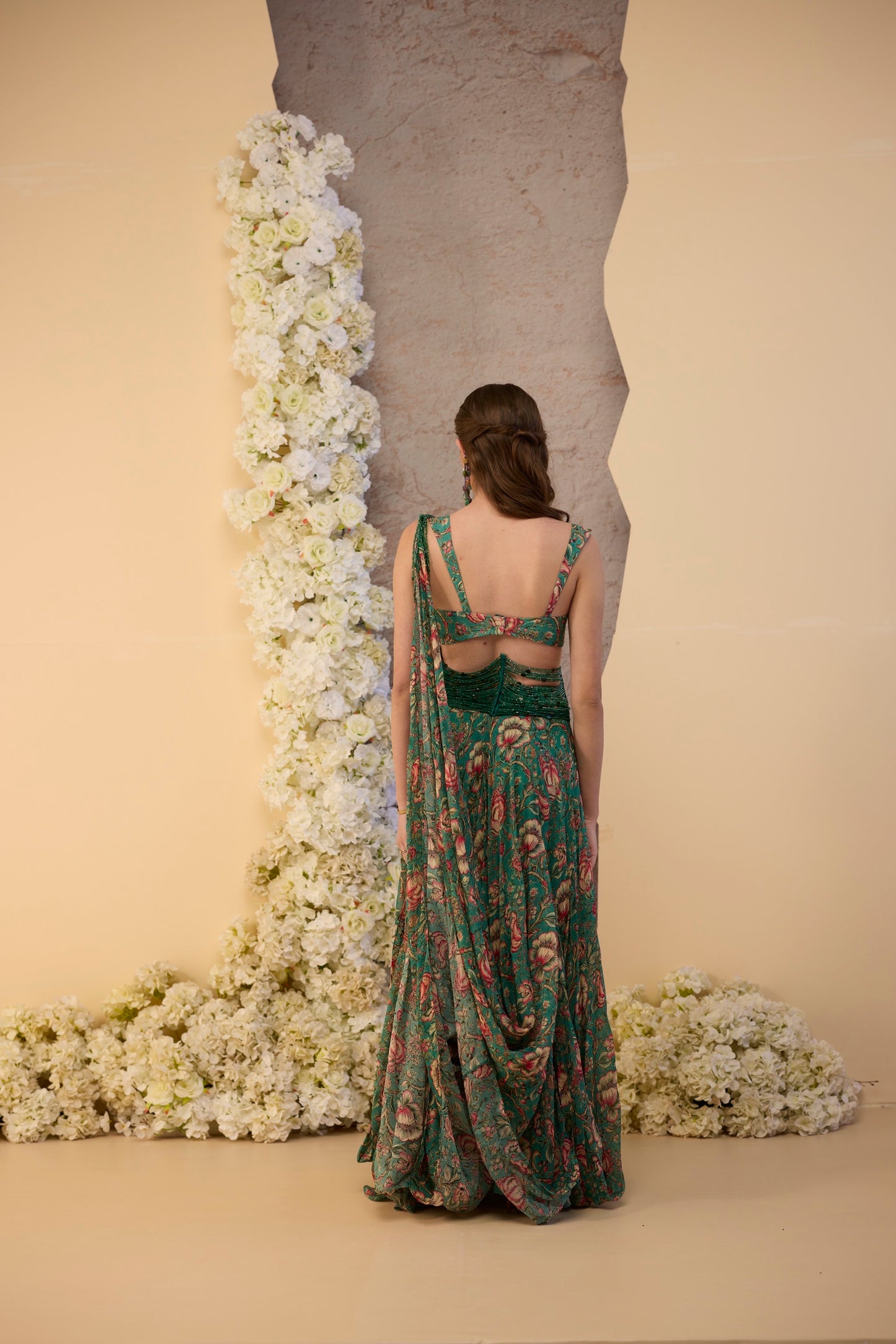 Embrald Jardin Draped Skirt Set