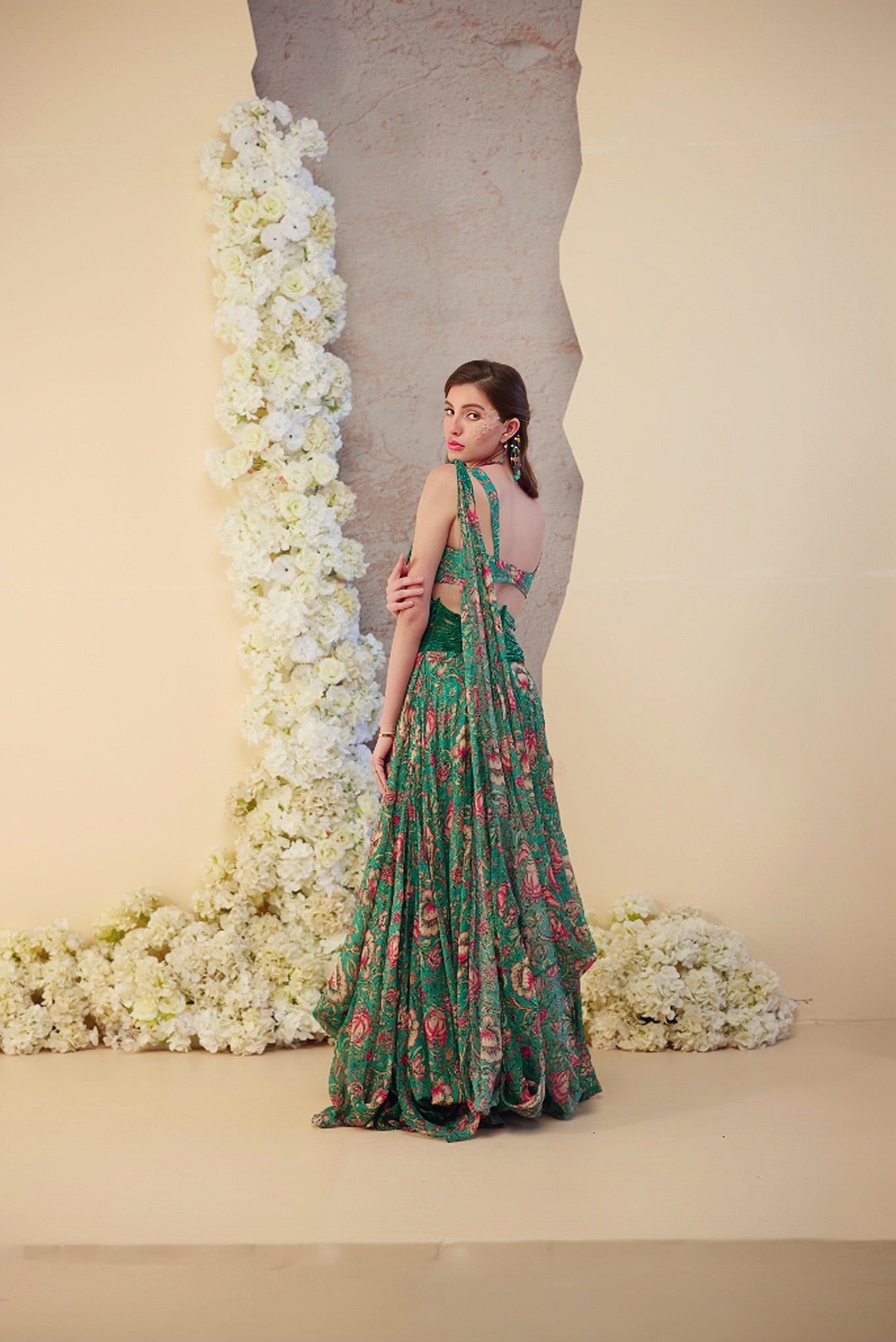 Embrald Jardin Draped Skirt Set