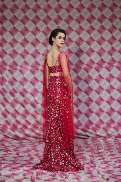 The Burgundy Lehenga