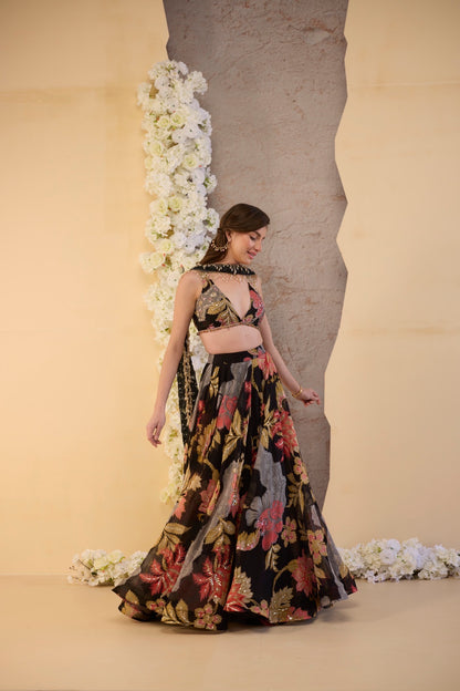 The Noir Rose Lehenga Set