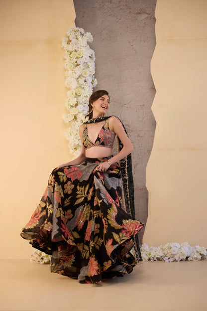 The Noir Rose Lehenga Set