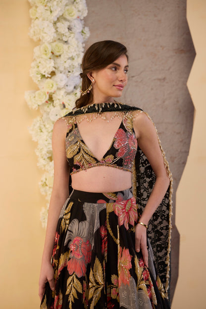The Noir Rose Lehenga Set