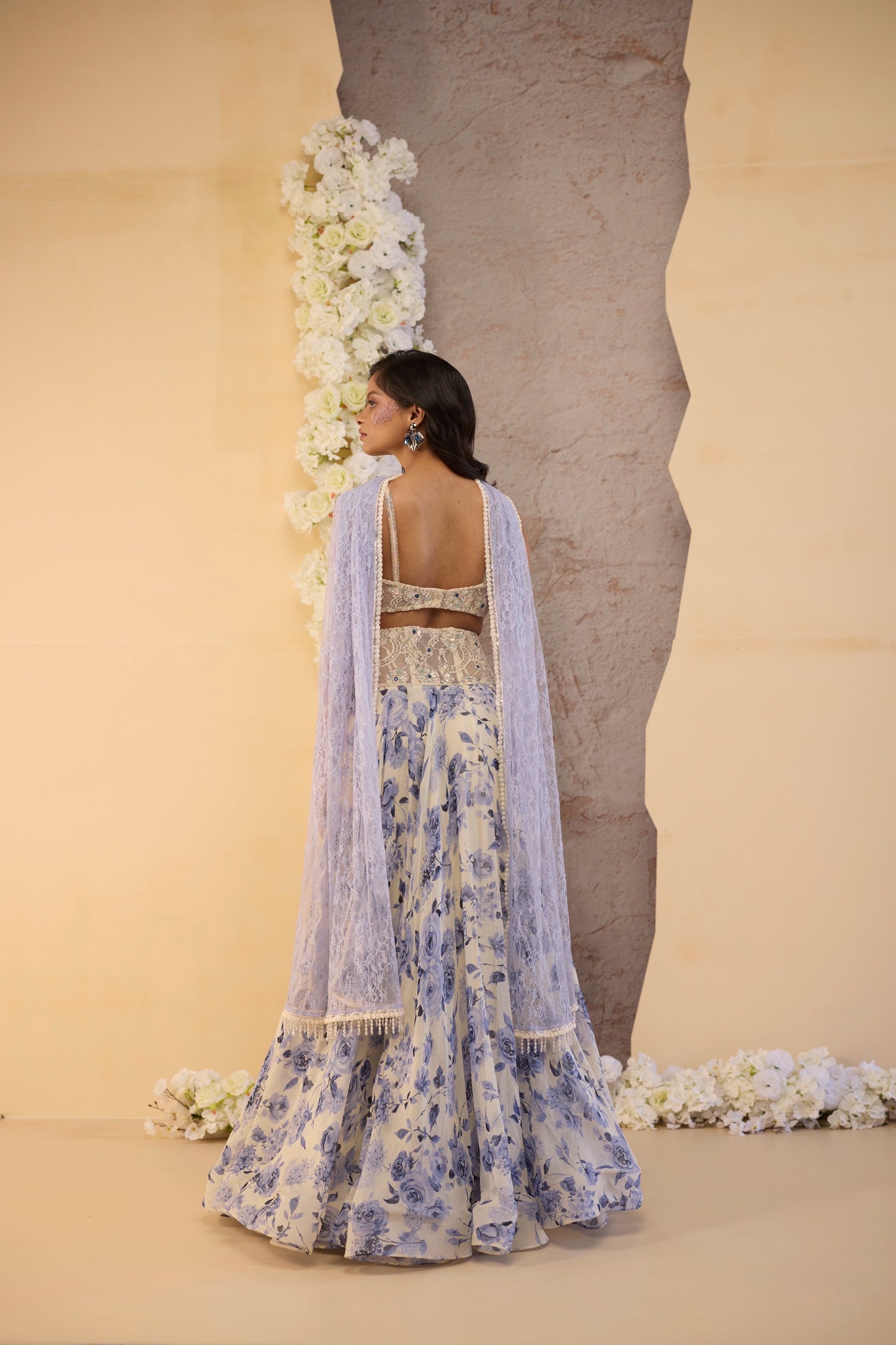 The Bleu Jardin Skirt Set