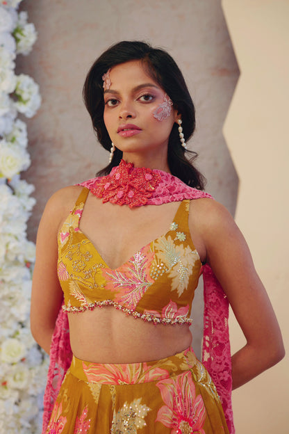 The Amber Bloom Lehenga Set